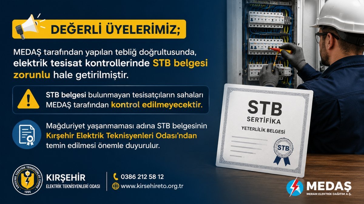 Önemli Duyuru: Elektrik Tesisat Kontrollerinde STB Belgesi Zorunlu